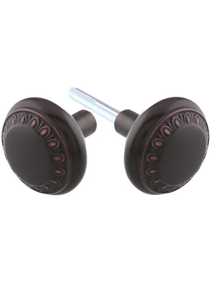 Pair of Ovolo Door Knobs in Timeless Bronze.